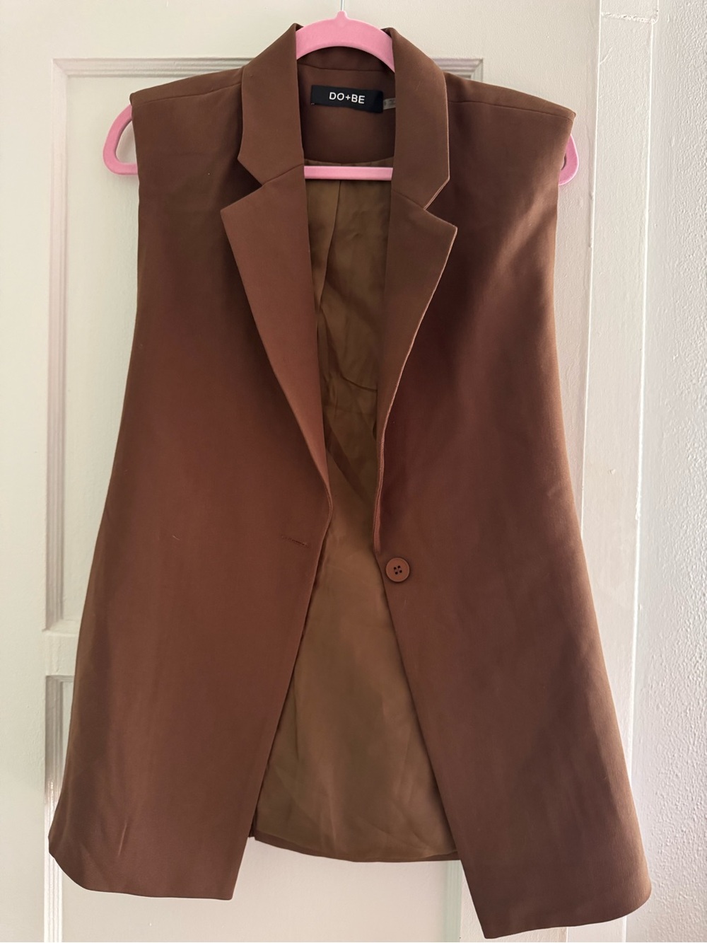 DO+BE Chocolate Brown Sleeveless Blazer Vest